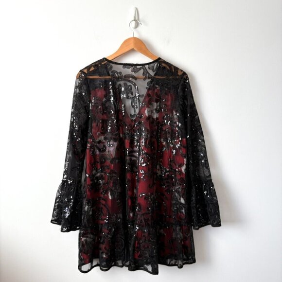 Free People Falling Flowers Sequins Frock Dress Size XS - Picture 8 of 10